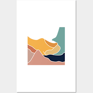 Abstract flat art - the colourful desert Posters and Art